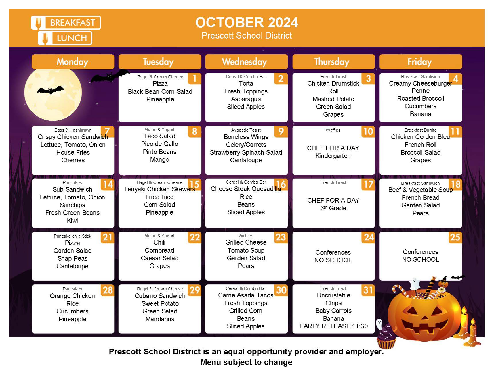 Oct Menu