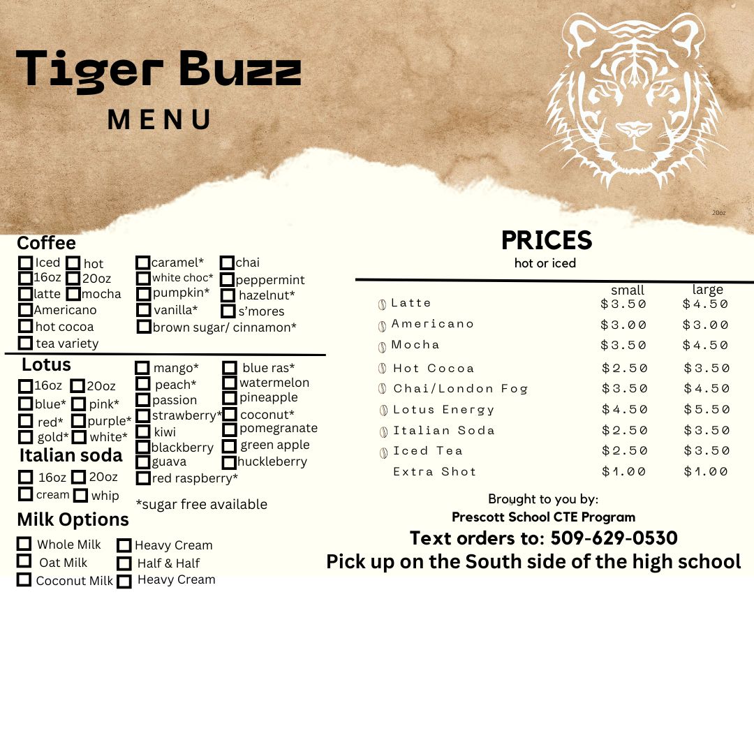 Tiger Buzz Menu & Prices