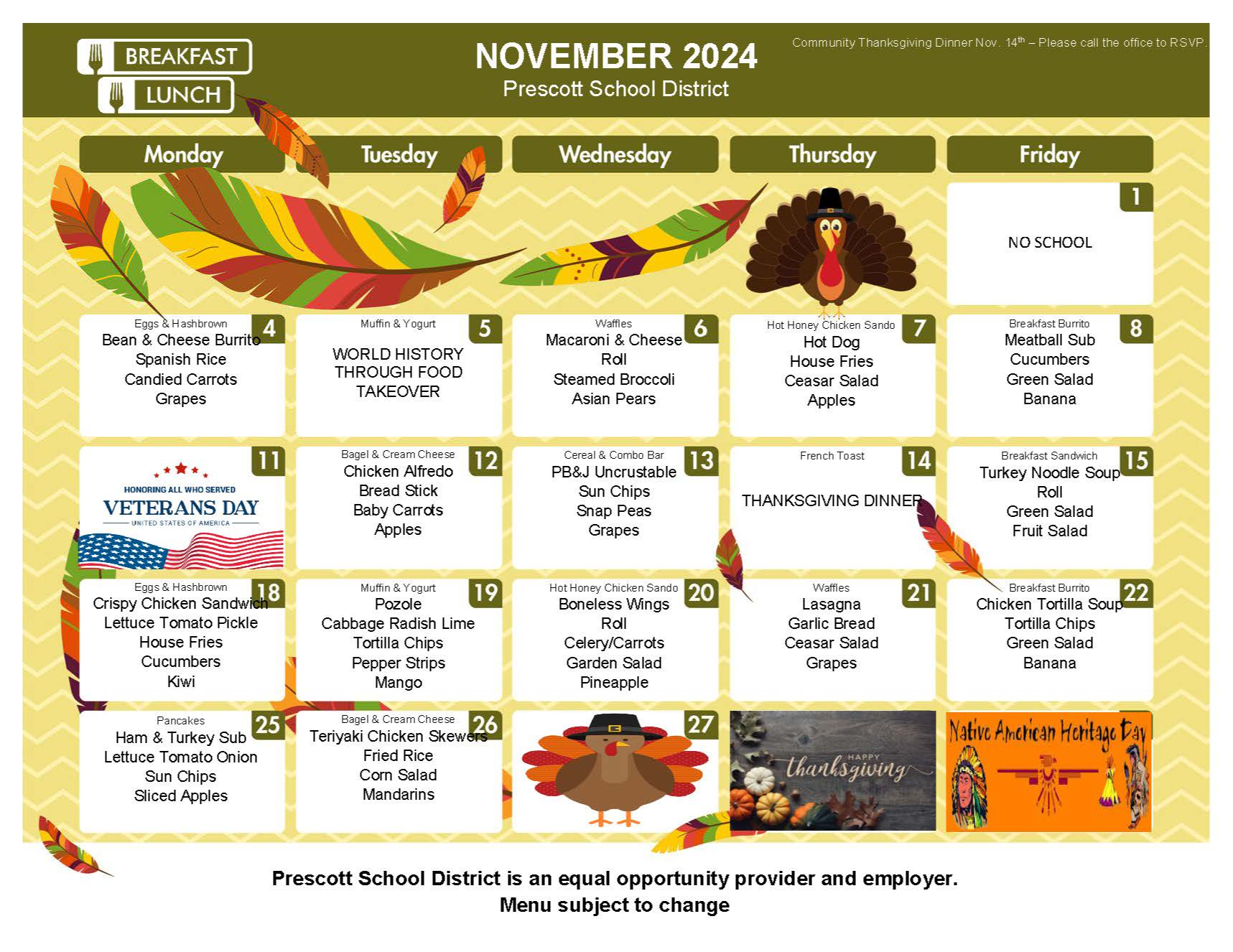 Nov  Menu