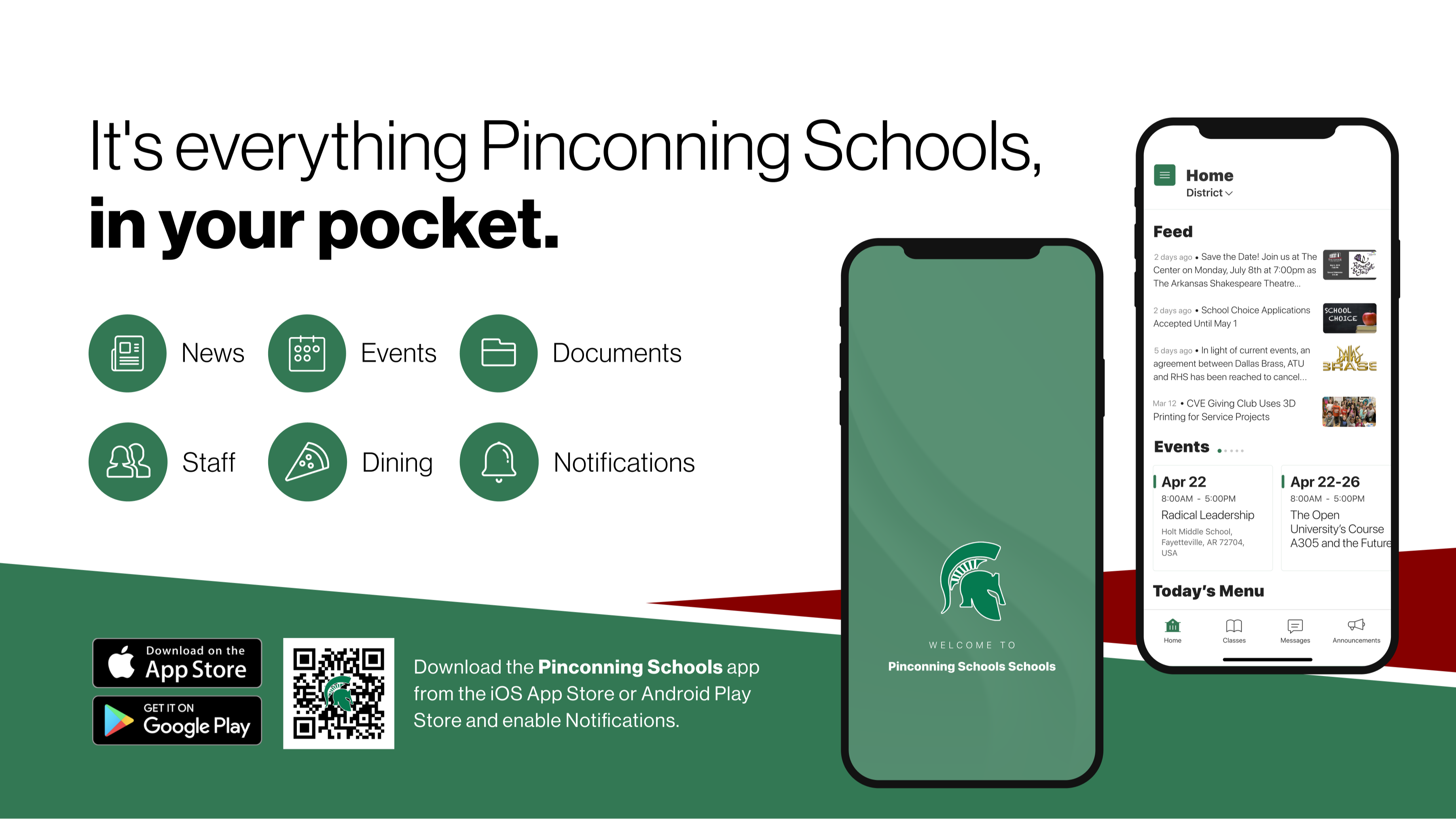 Say hello to Parent-Teacher chat in the new Rooms app. Download the Pinconning Area Schools app in the Google Play or Apple App store