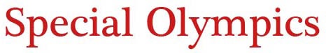 The text 'Special Olympics' is displayed in a bold, red font.