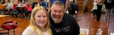 Annistyn and her grandpa at Grandparents Day