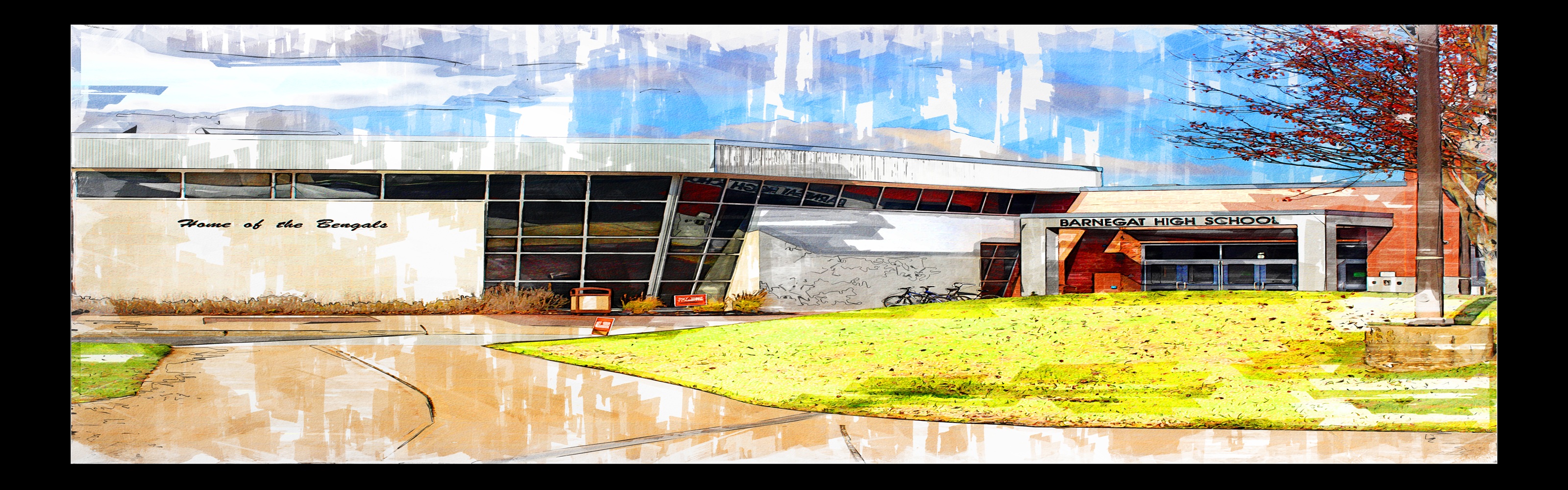 Water Color image of the entrance to BHS