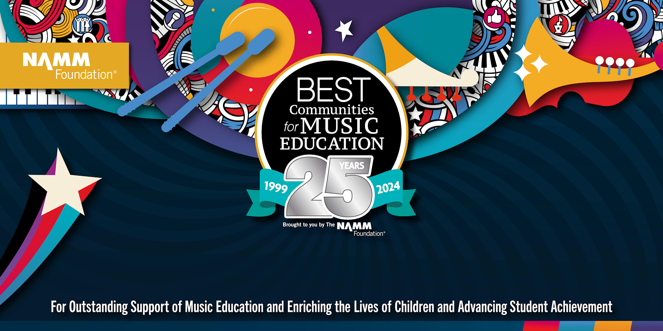 Award ceremony showcasing the best music education award being presented to the deserving winners on stage.