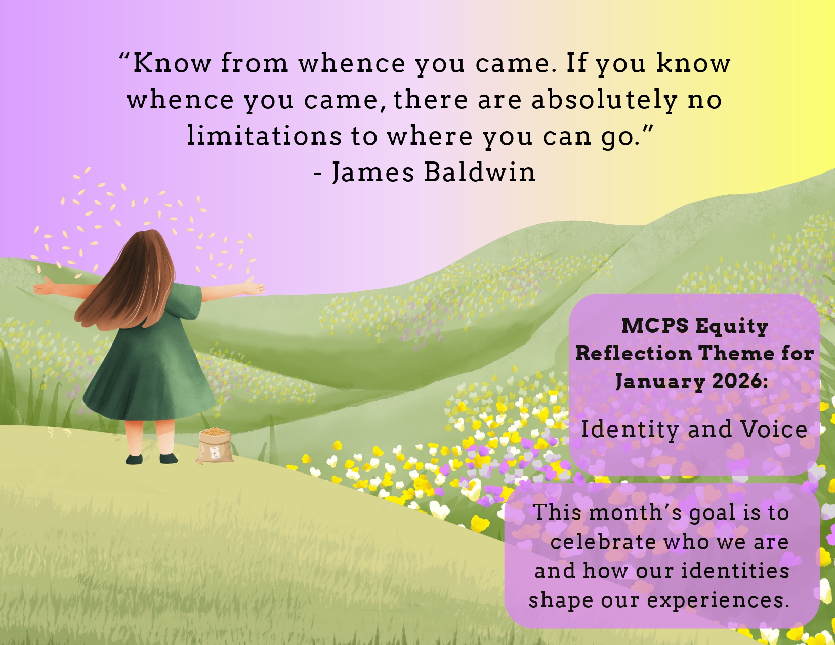 “Know from whence you came. If you know whence you came, there are absolutely no  limitations to where you can go.”  - James Baldwin