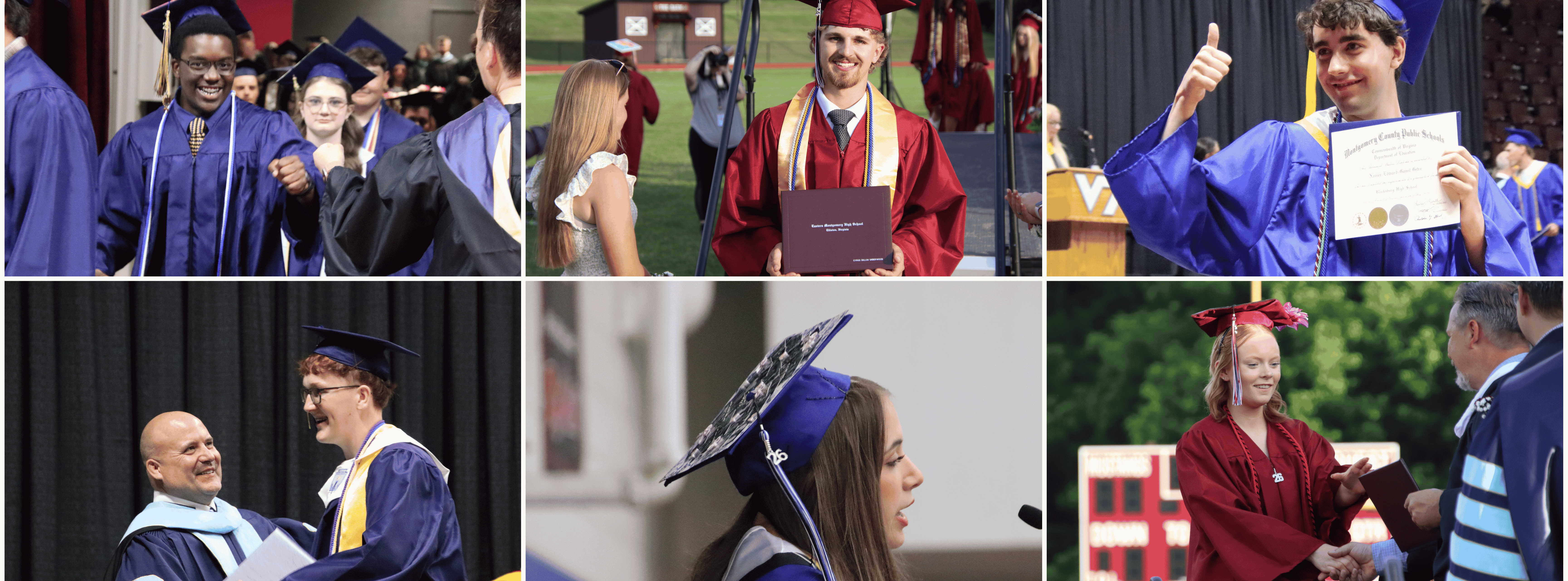 six photos from MCPS graduations overlayed in a collage