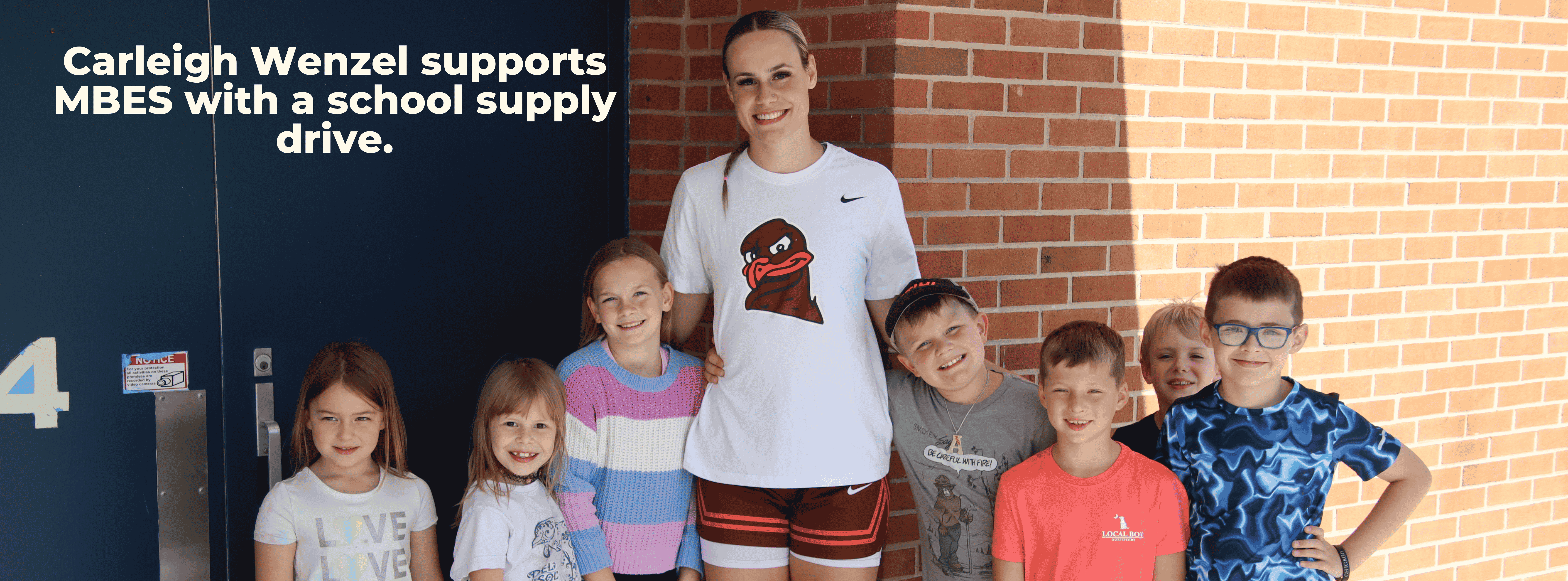 carleigh wenzel with students at MBES