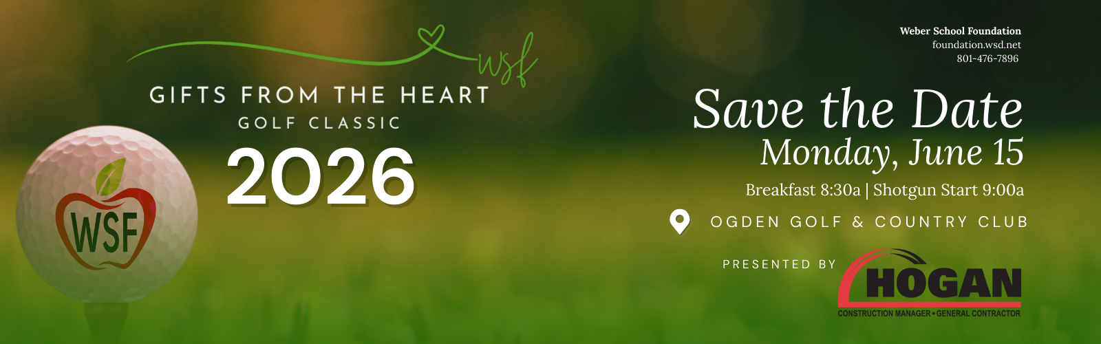 Gifts from the Heart Golf Classic 2026, Save the date: Monday, June 15