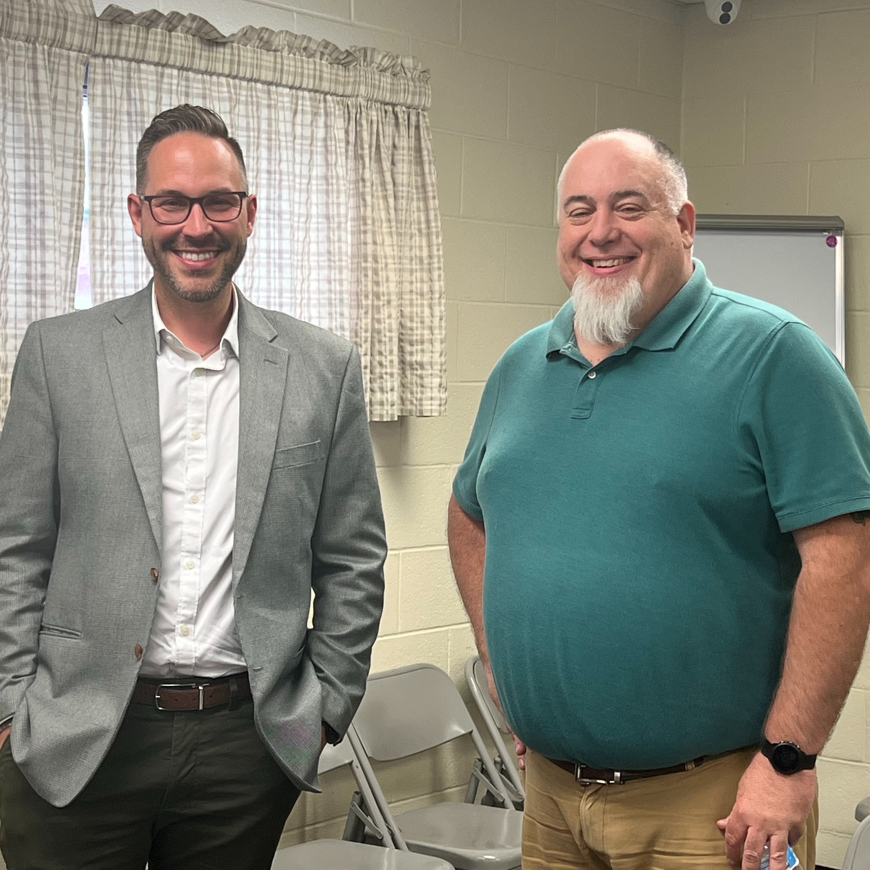 Picture of  new RCS Superintendent, Dr. Derek Lambert and Director of Finance, Brad Smith