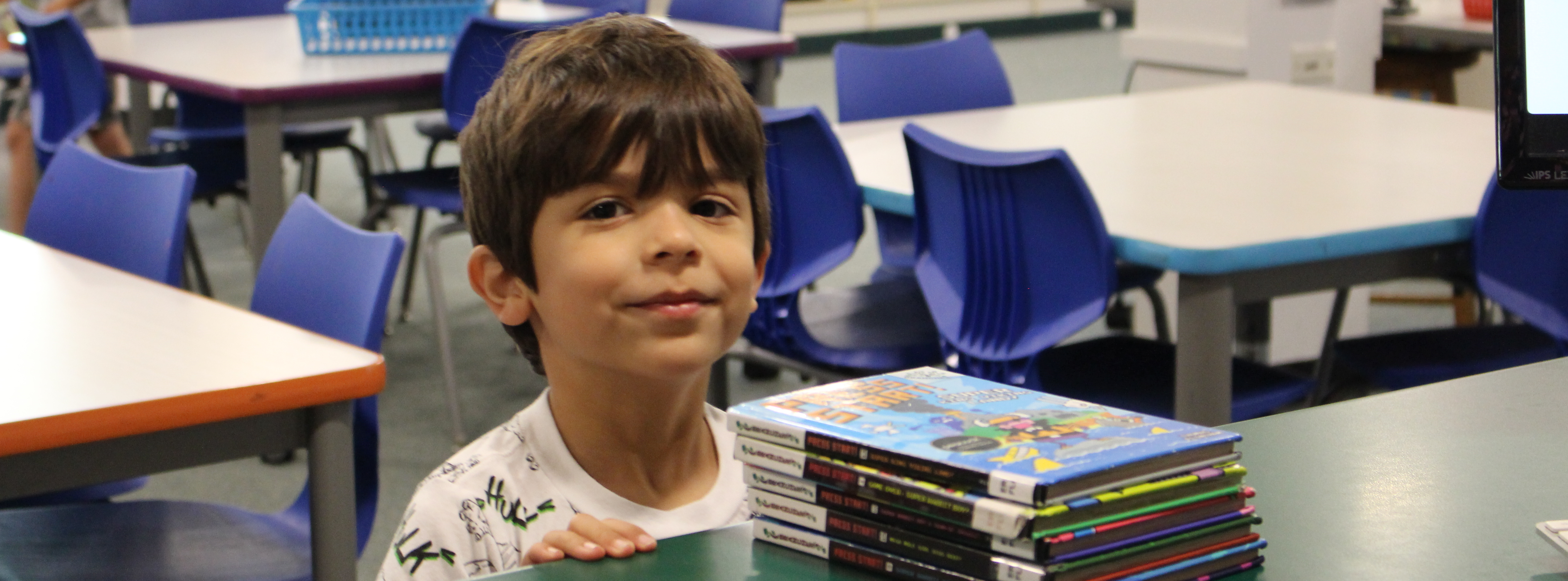 Boy with books