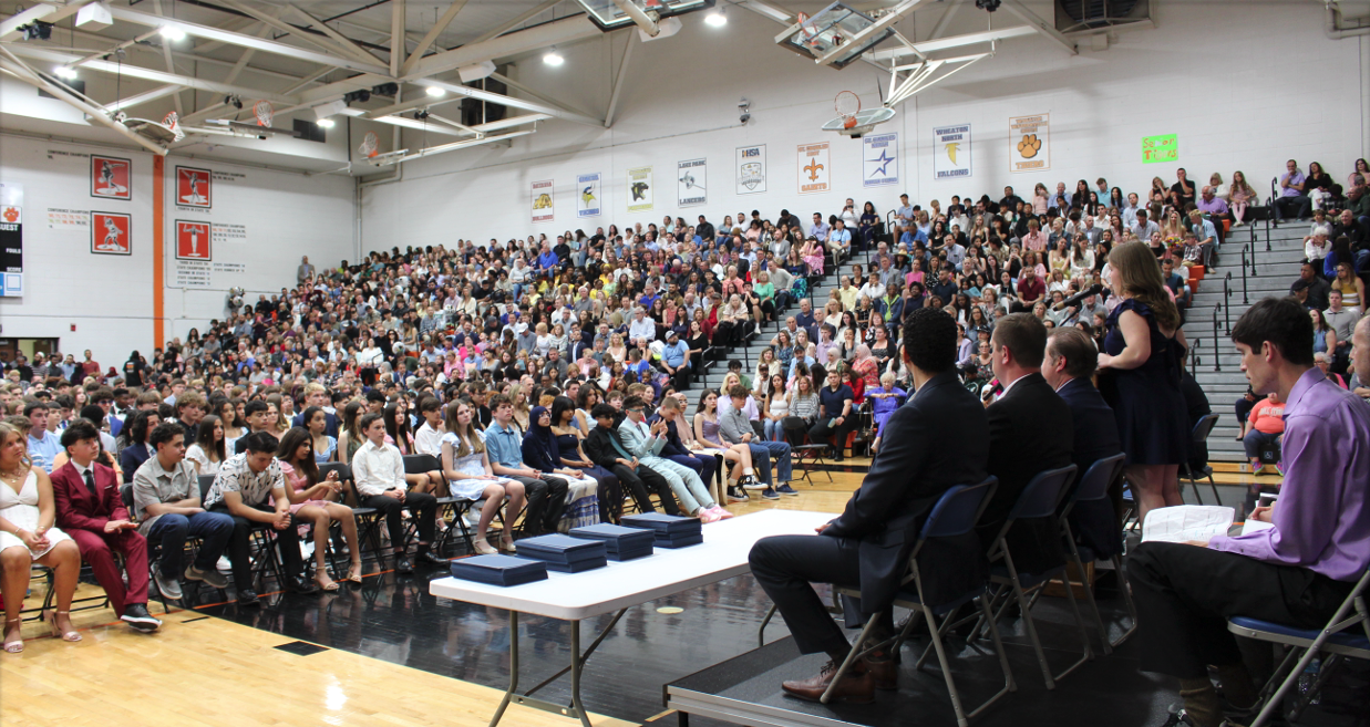 Student speaking at promotion ceremony