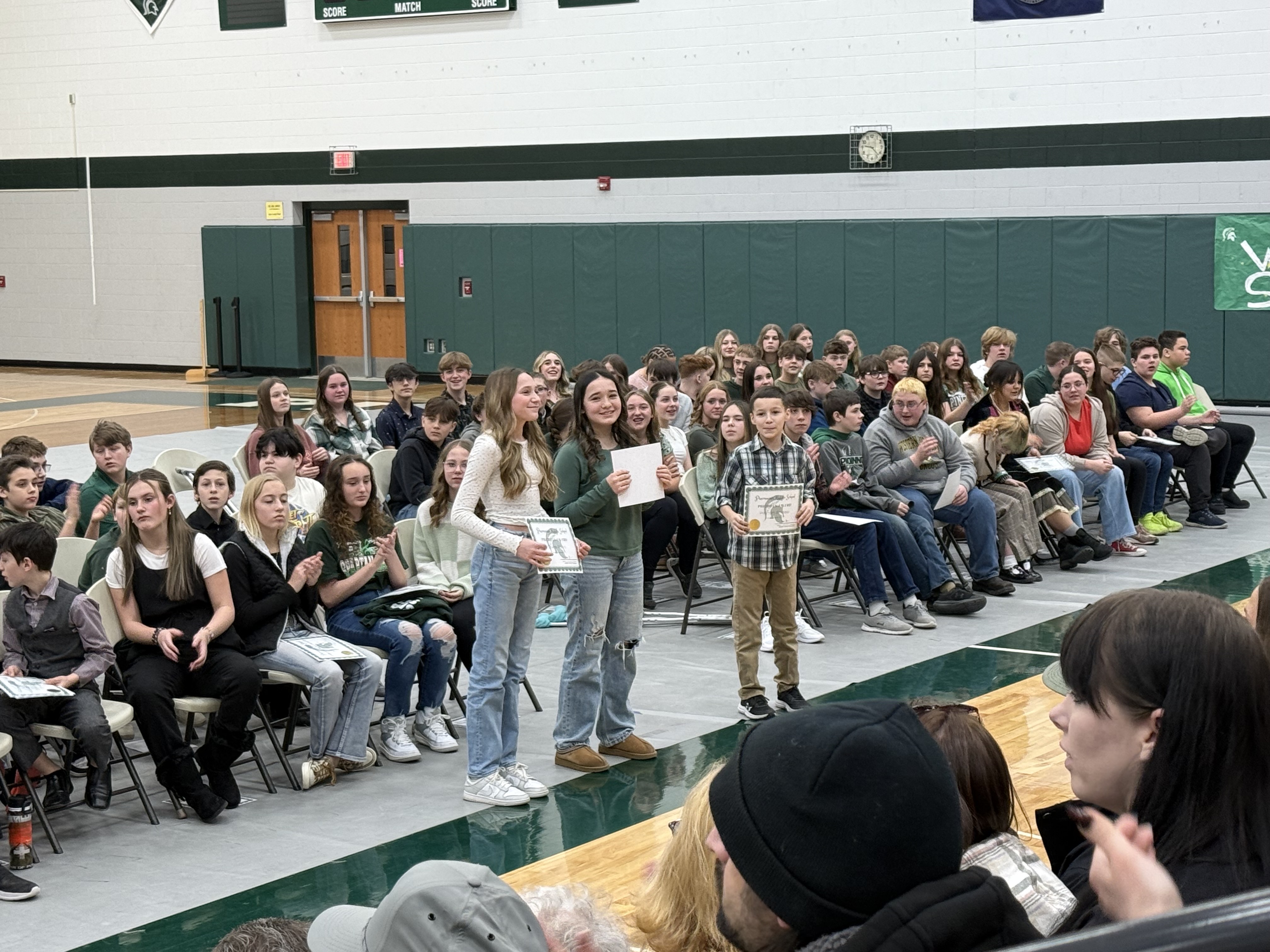 Middle School student award recipients