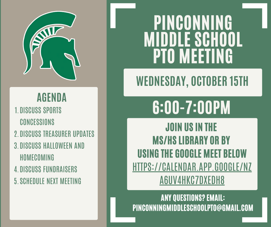October 15th PTO Meeting Information