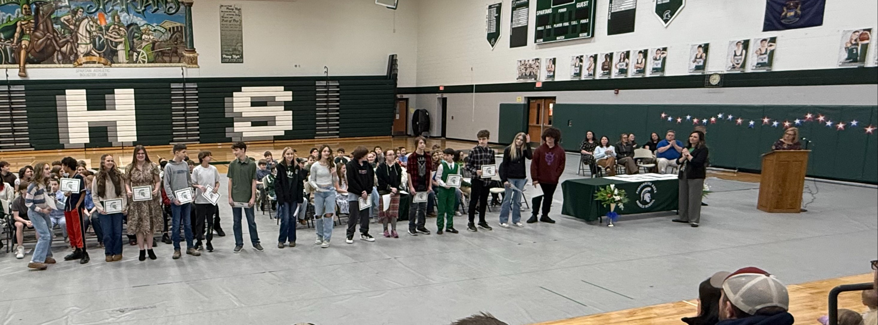 Middle School student award recipients