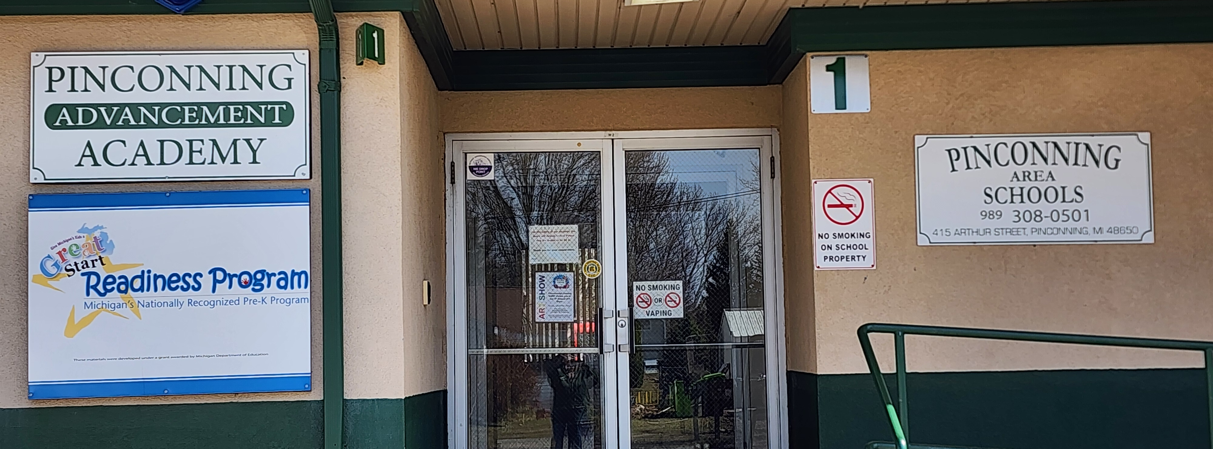 Main Entrance of Pinconning Advancement Academy