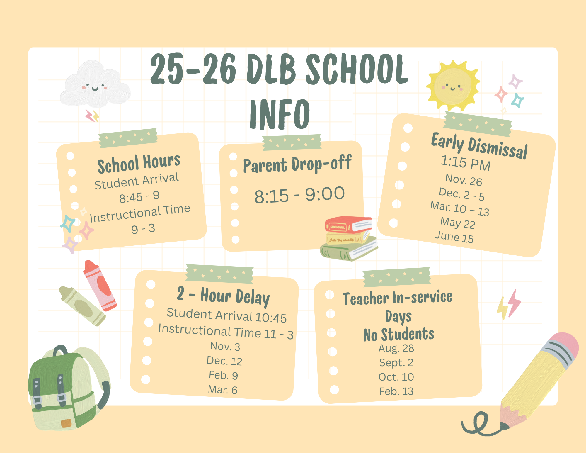 DLB School Info. and Schedule