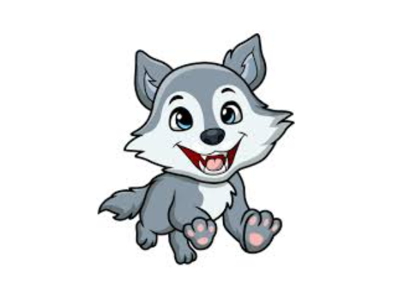 clipart of a small wolf