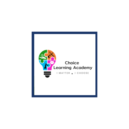 A colorful logo featuring a light bulb filled with puzzle pieces and icons representing learning and creativity, with the text 'Choice Learning Academy' and the tagline 'It Matters, Choose.'