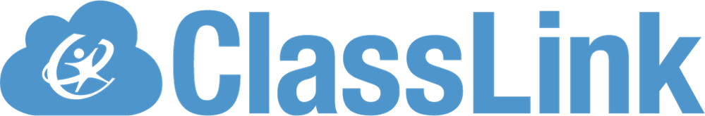 A logo featuring the word 'ClassLink' in blue, accompanied by a cloud graphic and a stylized figure inside the cloud.