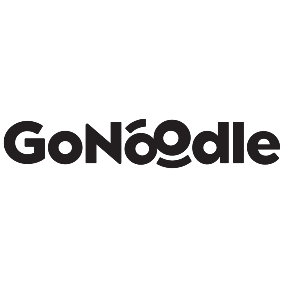 The logo of GoNoodle, featuring the word 'GoNoodle' in bold black letters with playful, rounded characters and a smiling face incorporated into the design.