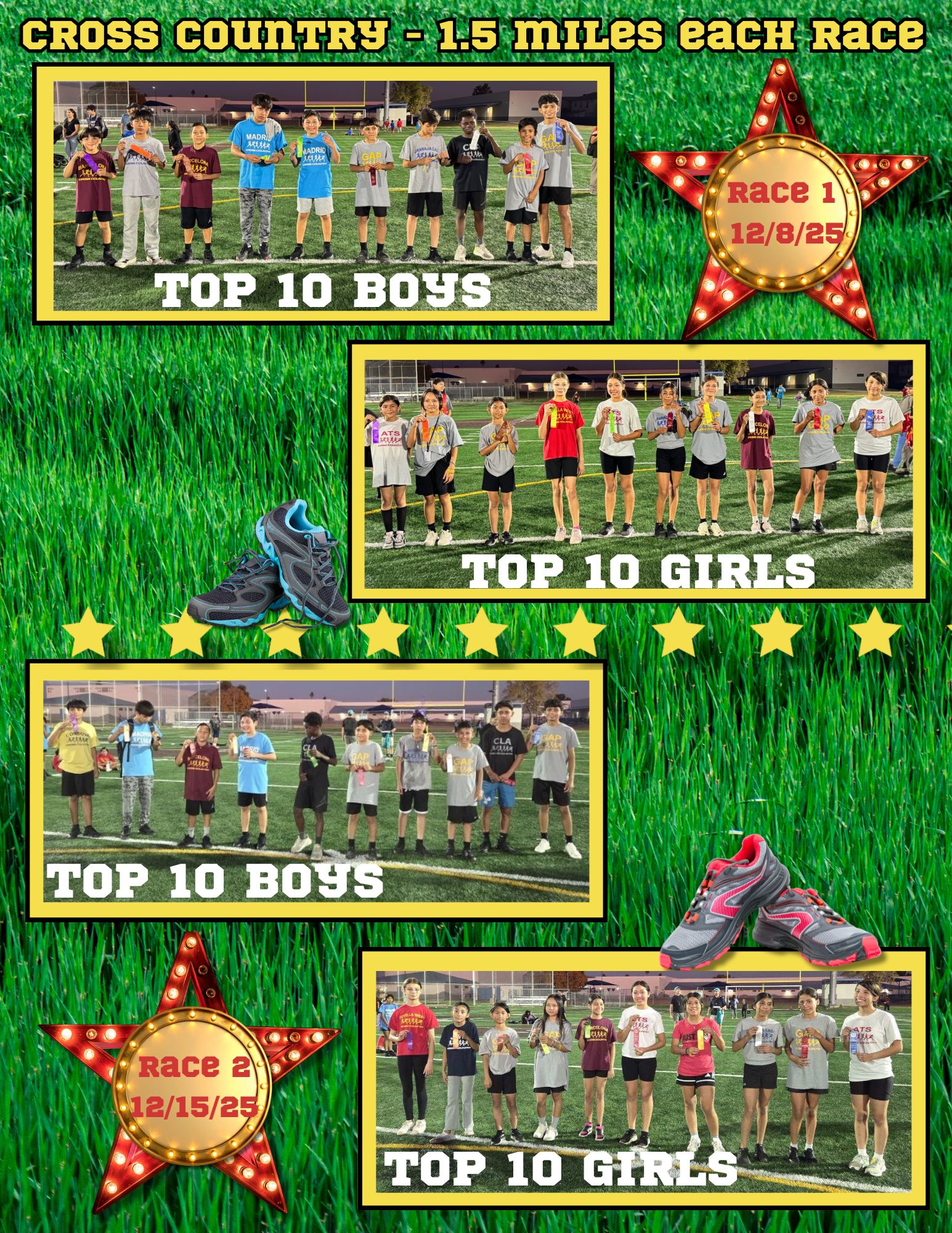 Cross Country Winners - Races 1 & 2