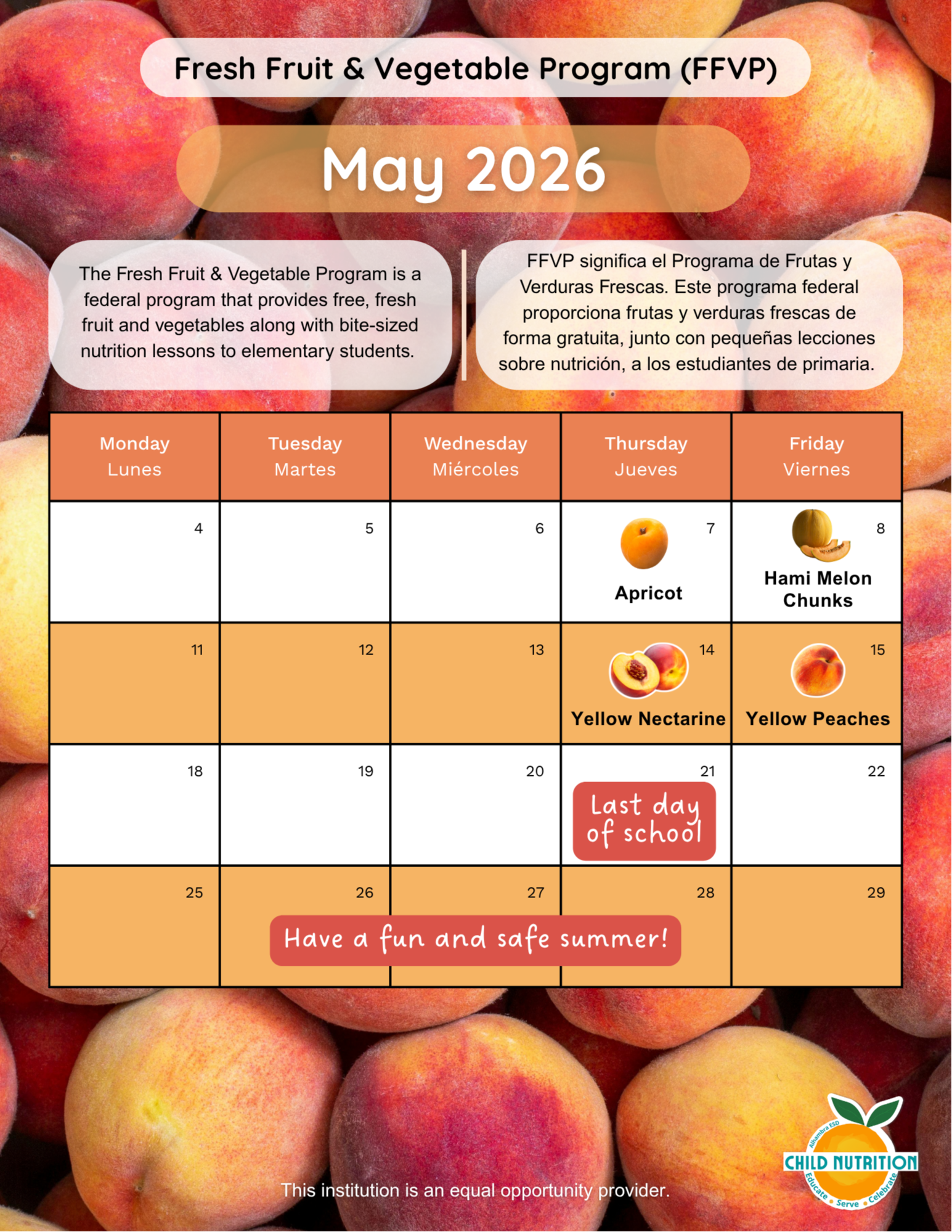 May FFVP Menu