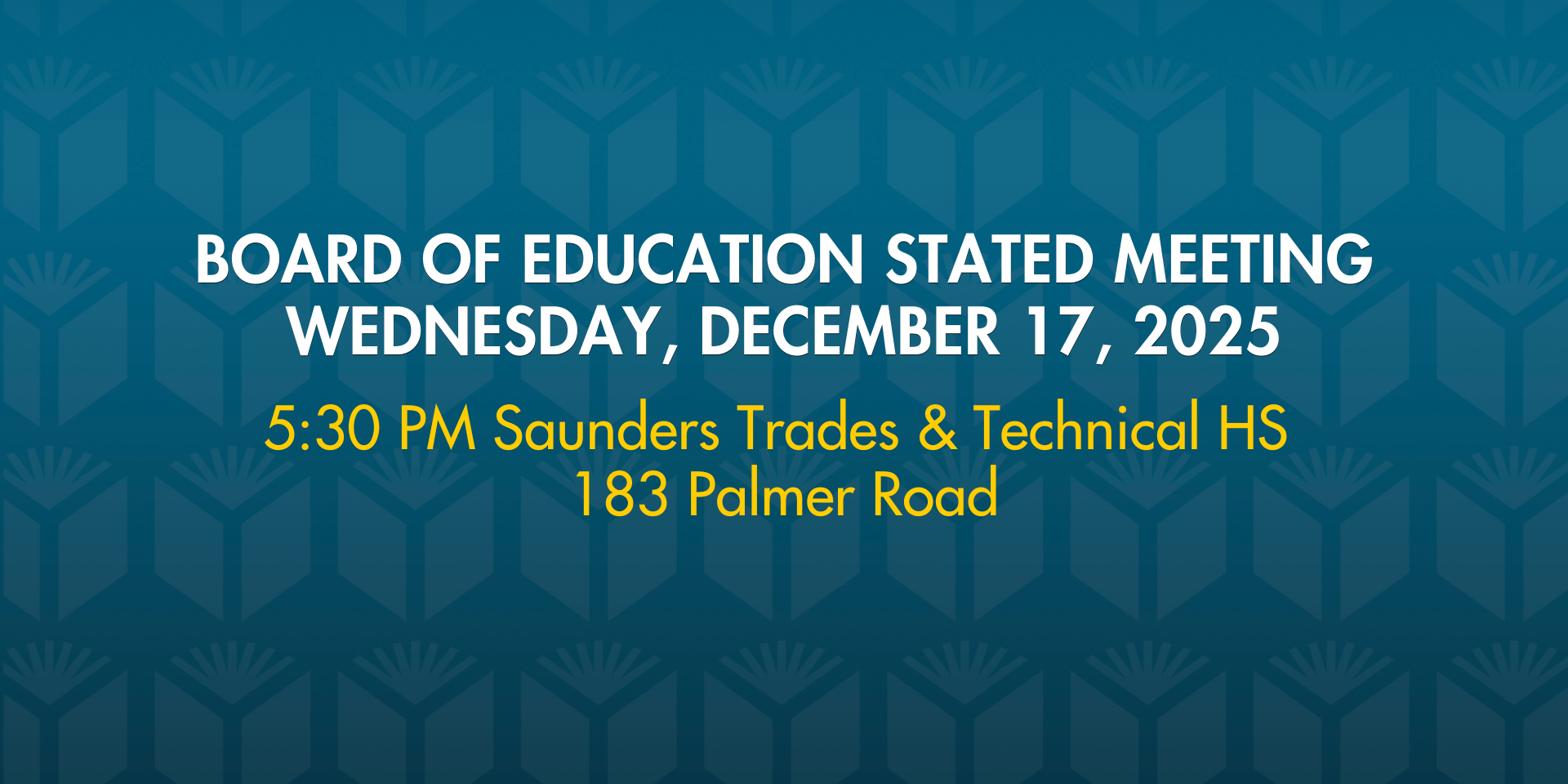board of education stated meeting Wednesday, December 17, 2025