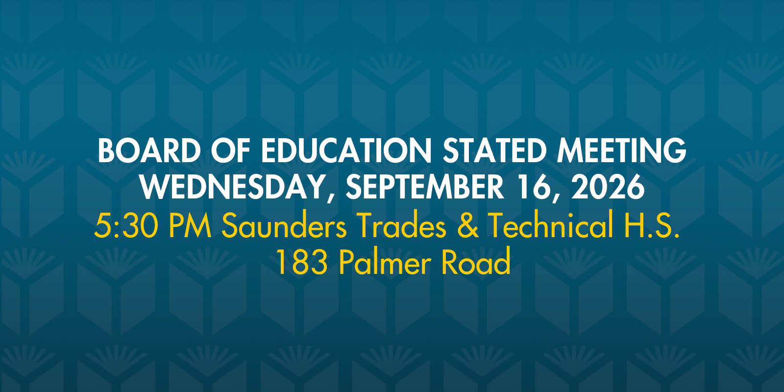 board of education Stated Meeting Wednesday, september 16, 2026