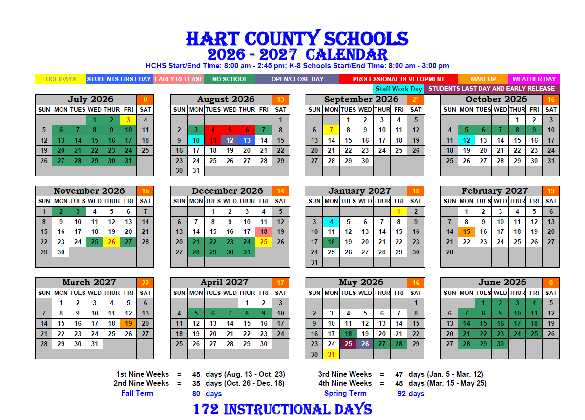 2026-2027 school calendar