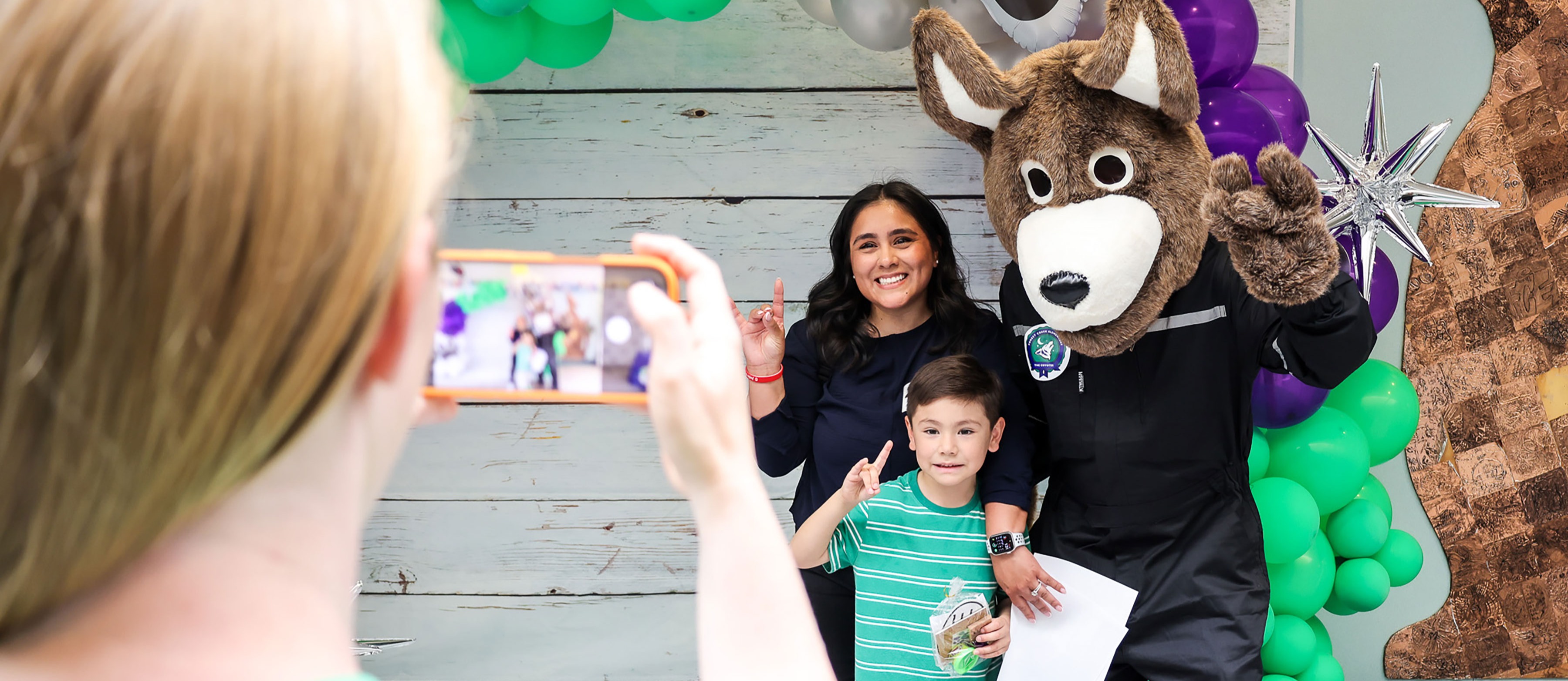 Family visiting Forest Creek Elementary