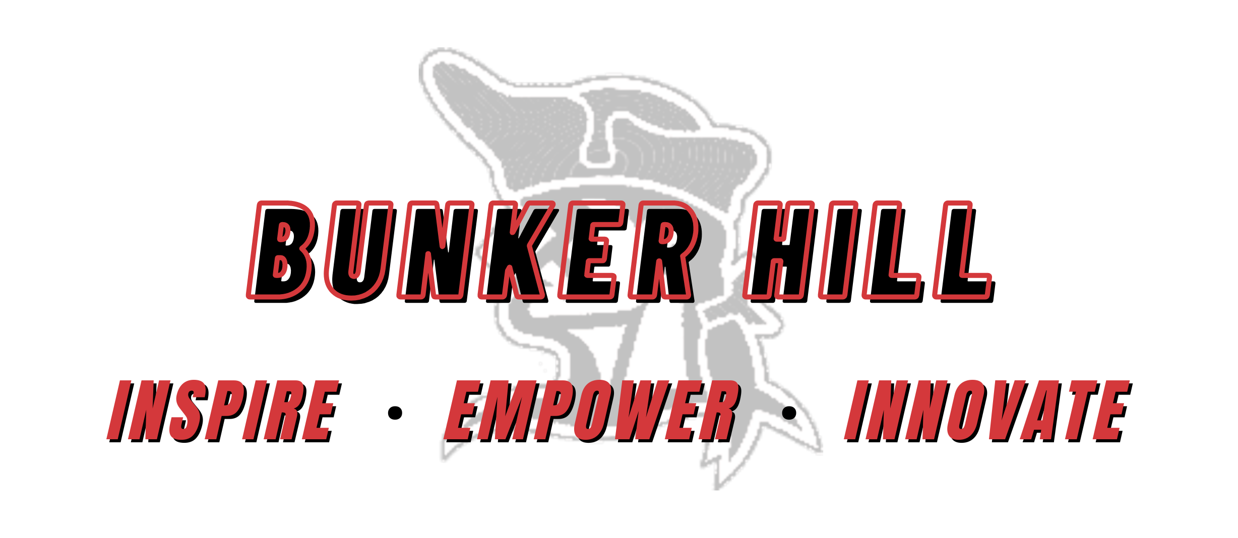 Black red and white bunker hill logo
