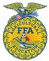 The emblem of the Future Farmers of America (FFA), featuring an eagle, a yellow sunburst, and symbols representing agriculture, with the words 'AGRICULTURAL EDUCATION' and 'FFA' prominently displayed.
