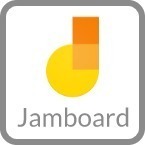 The logo for Jamboard, featuring a stylized yellow and orange letter 'J' with the word 'Jamboard' written below it.