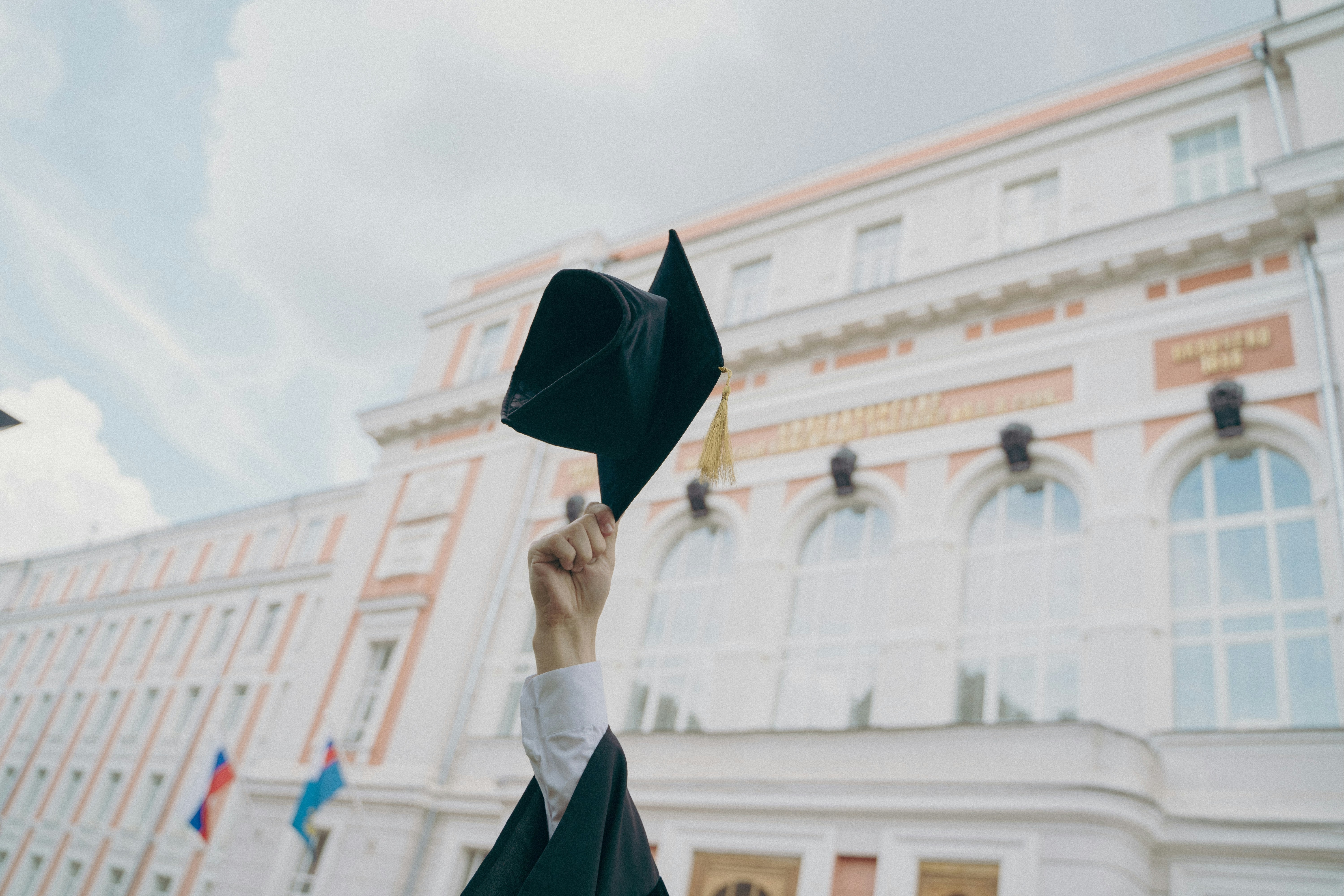 Graduation Cap in the air