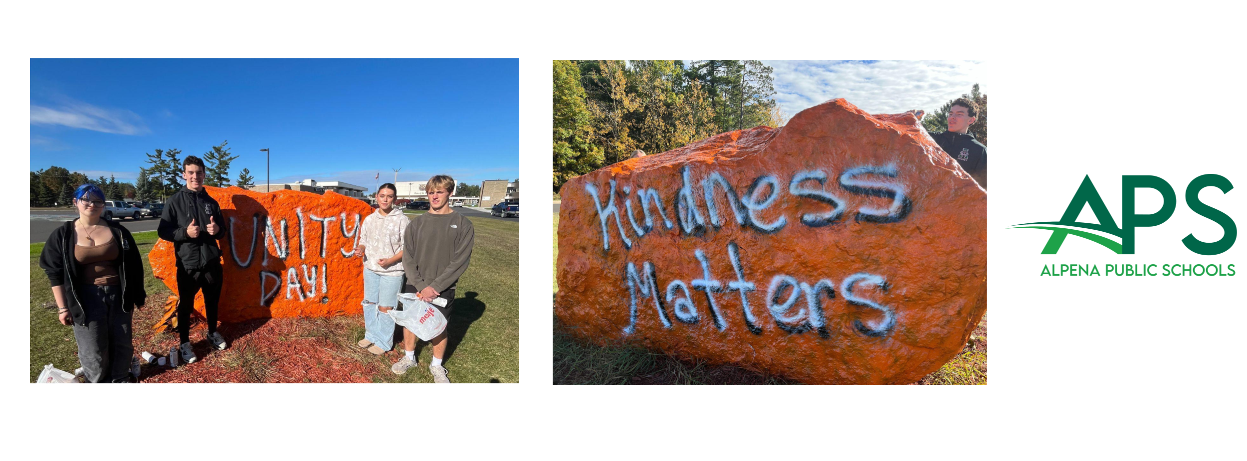 October is Kindness Month-AHS  Students Paint the rock to Celebrate