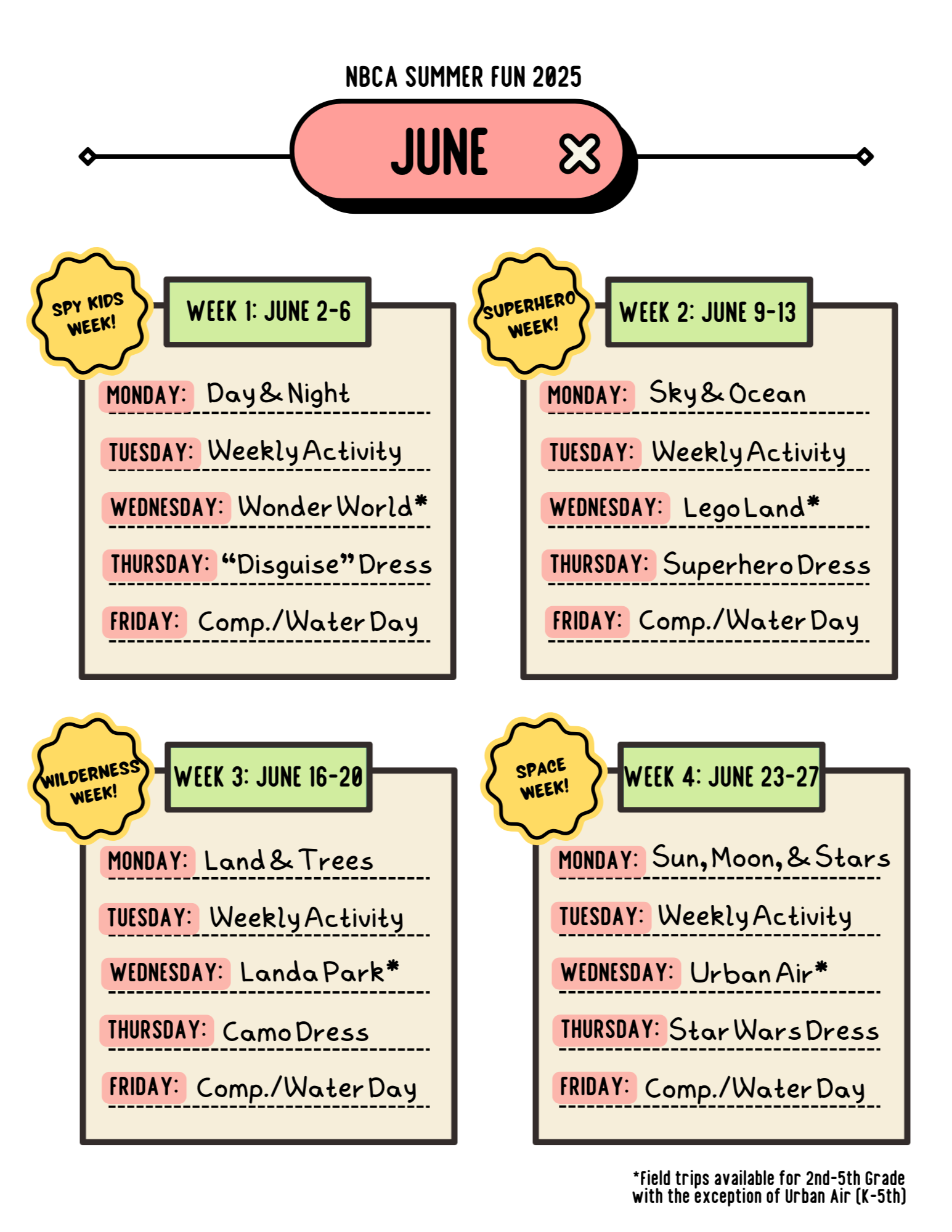 June Schedule