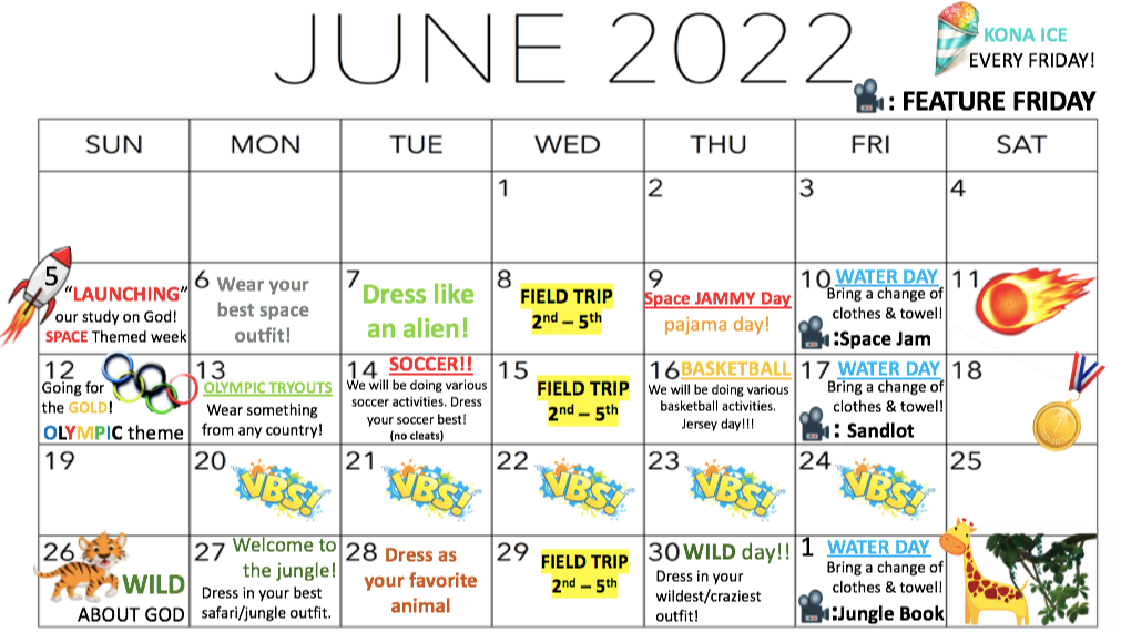 June Schedule
