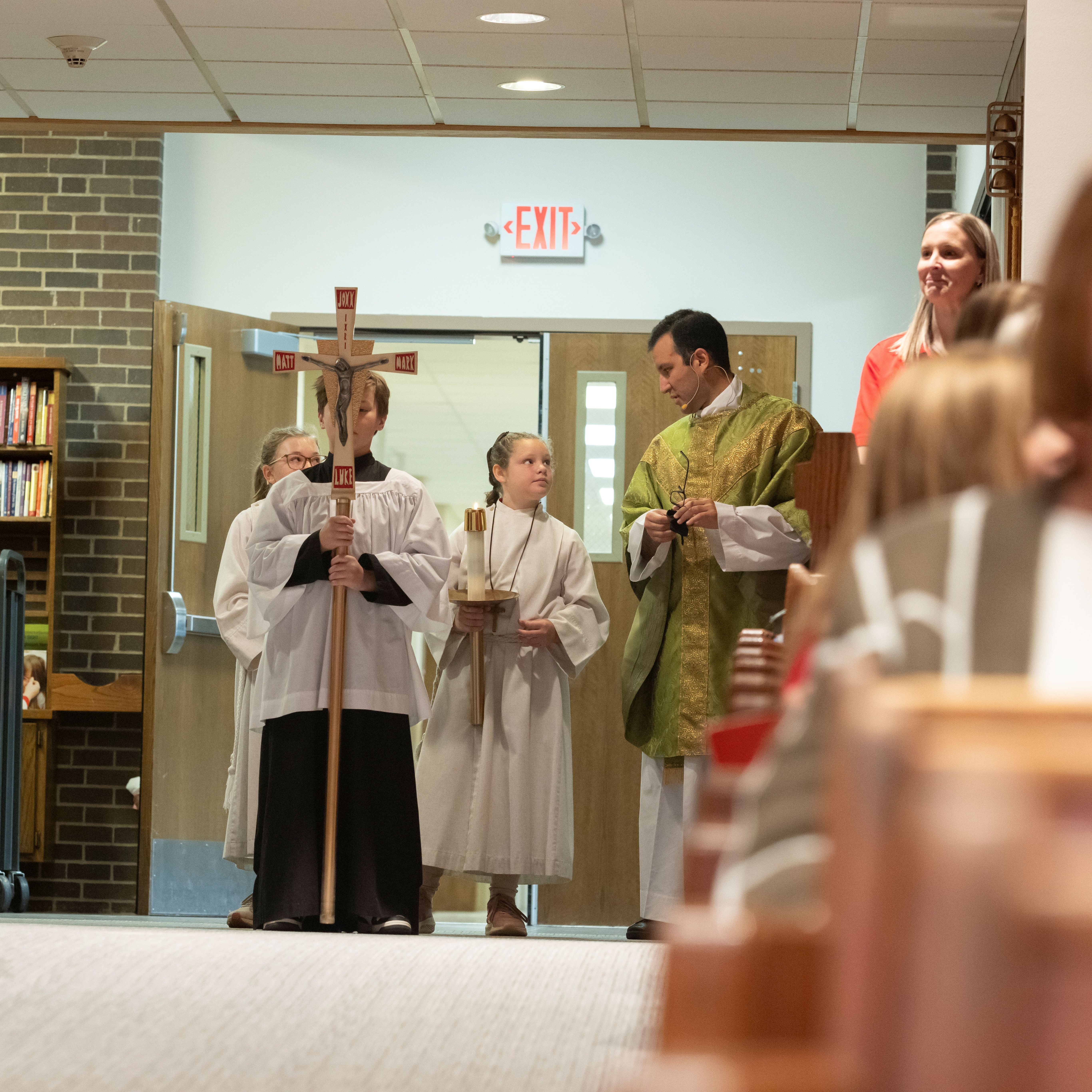 Altar servers before Mass