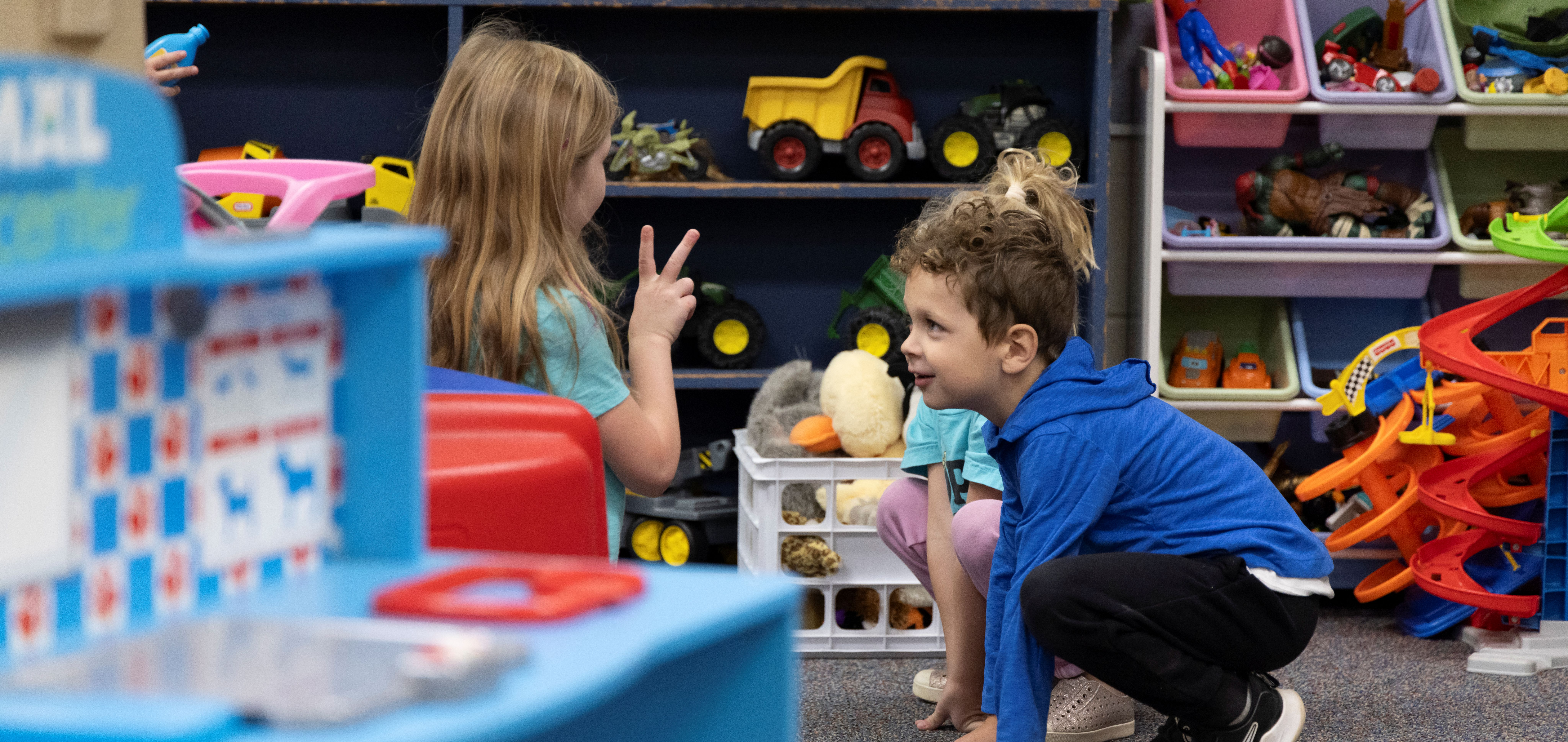 Preschool children in playroom