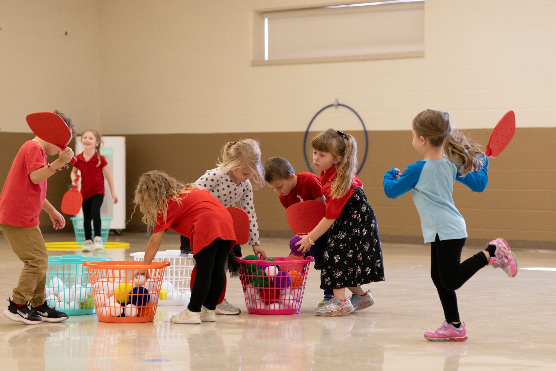 children playing in gym