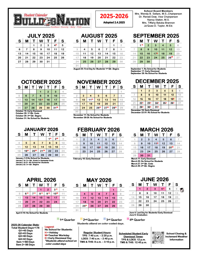 2025-2026 Student Calendar