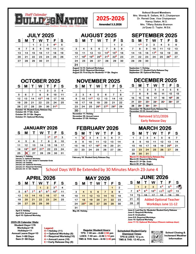 2025-2026 Staff Calendar-Revised 3.3.2026