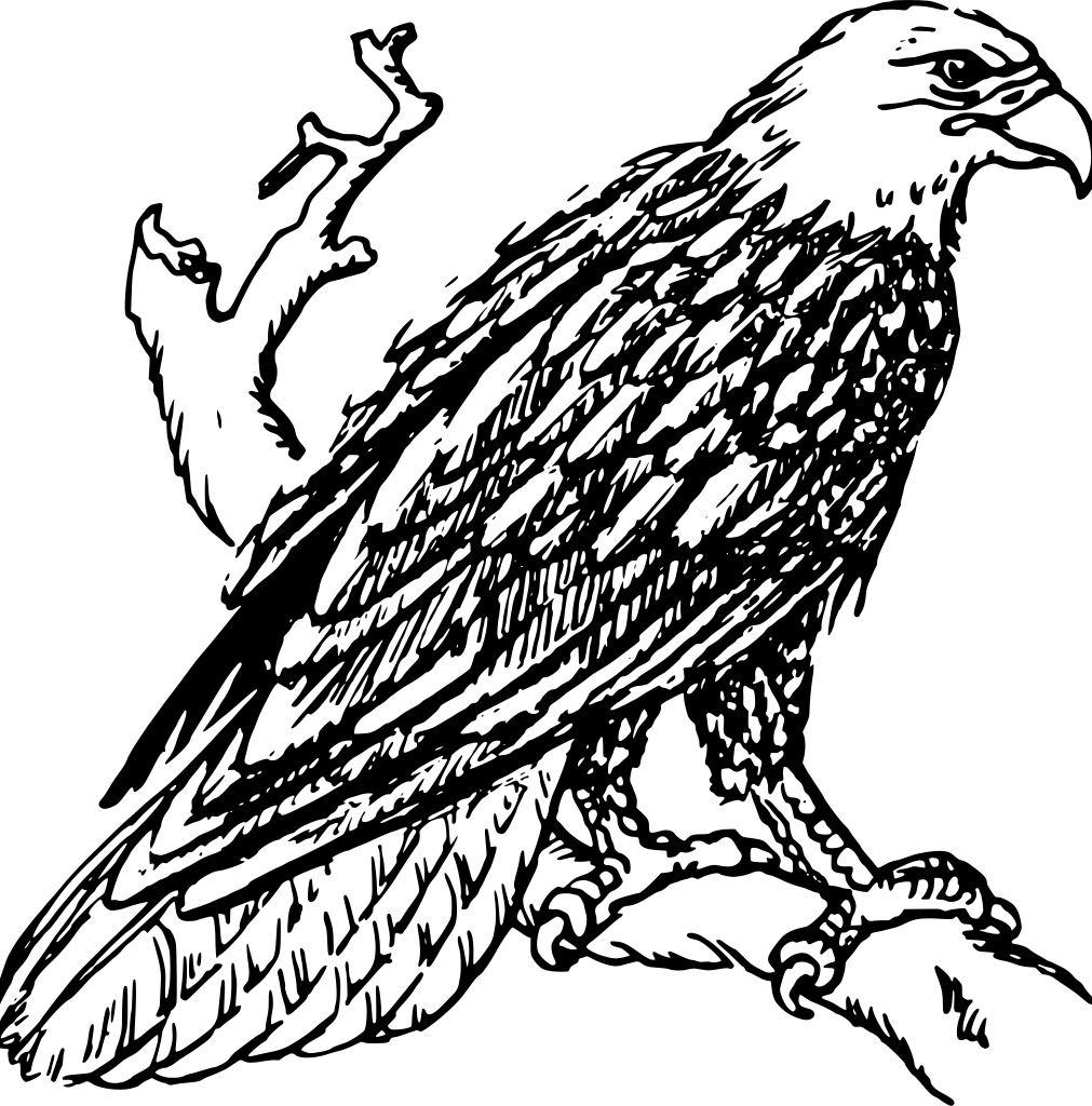 Stylized silhouette of a cat in profile, featuring pointed ears and a curled tail. Simple, elegant design in black.
