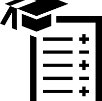 An illustration featuring a graduation cap alongside a checklist icon, symbolizing academic achievement and task completion.