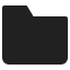  black folder icon displayed prominently against a solid black background.