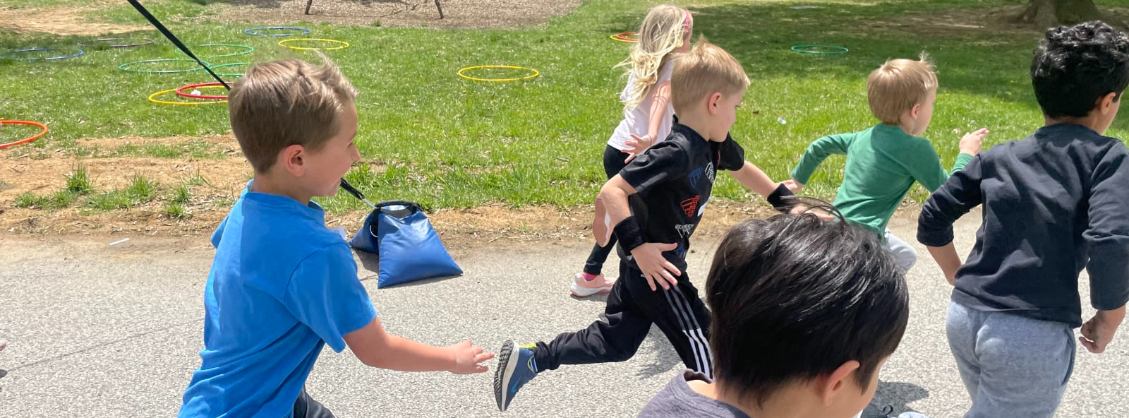 students running outside