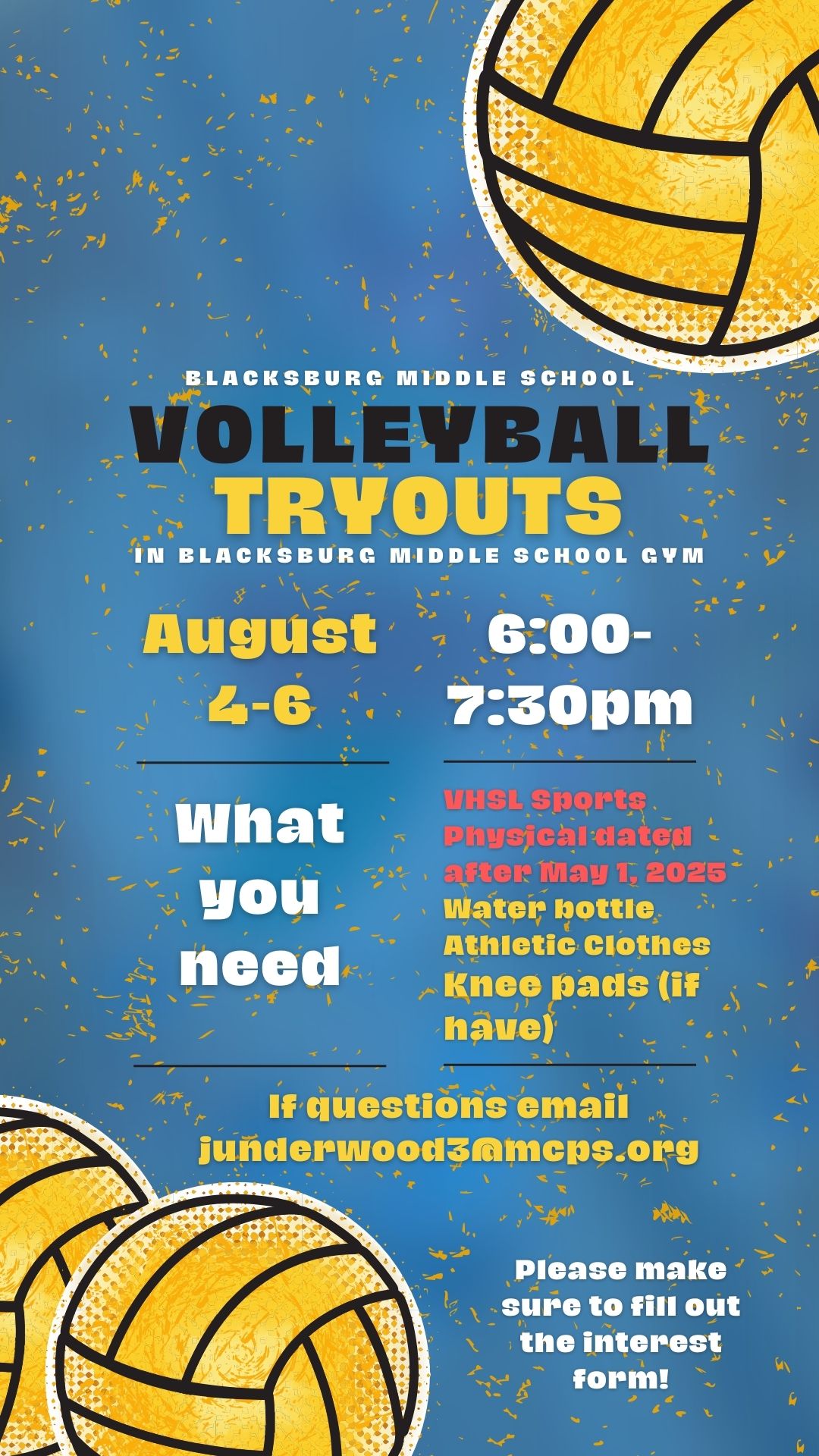 BMS Volleyball tryouts