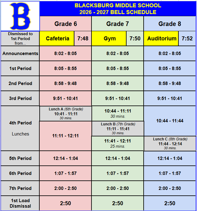 BMS Bell Schedule