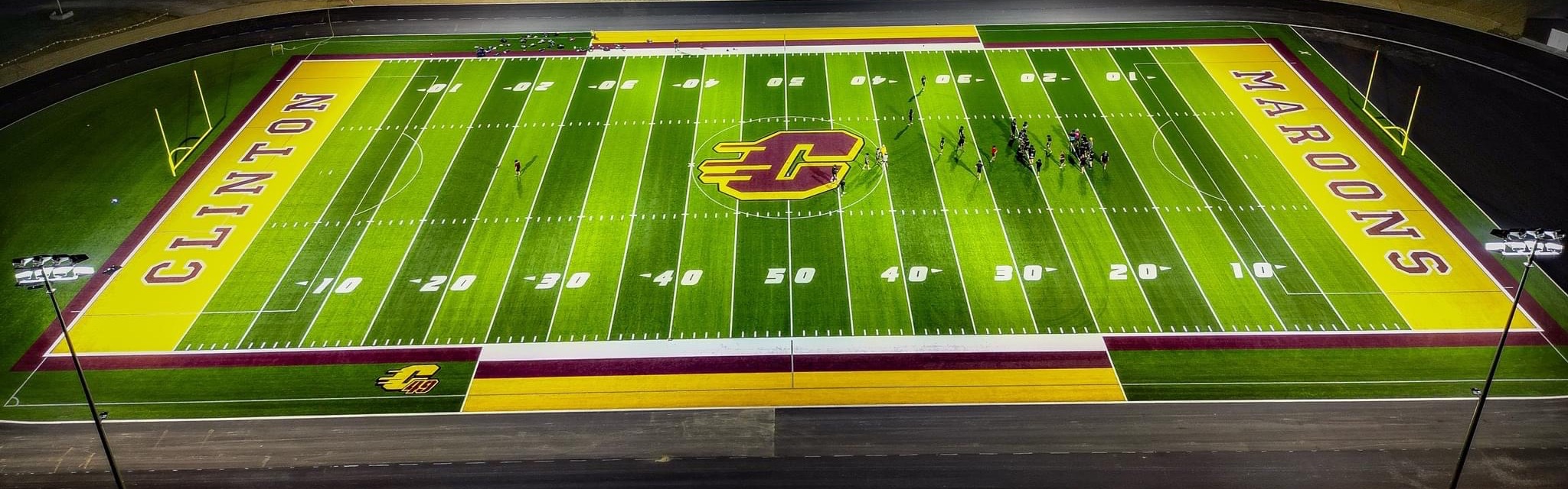 CHS Football Field at night with lights