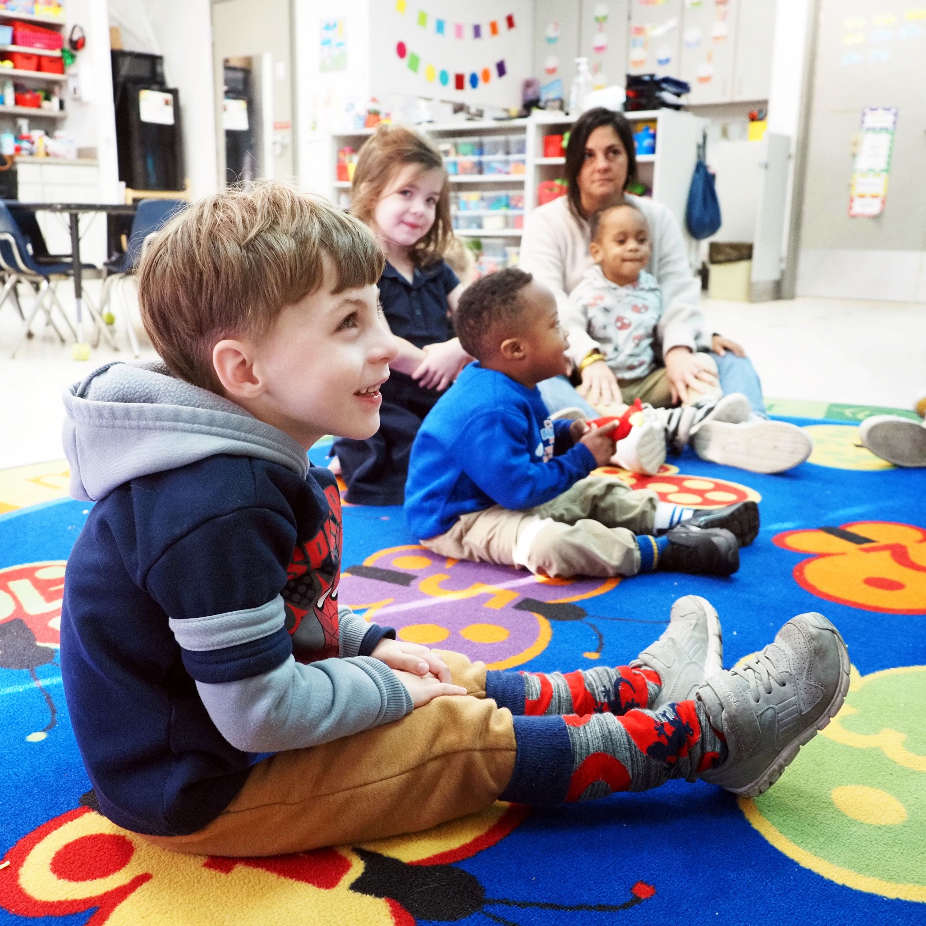 pre-k student in circle time
